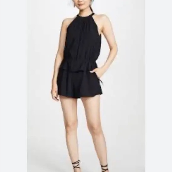 NWT Club Monaco Lightweight Halter Romper Shorts black Size 0 XS - Picture 5 of 11